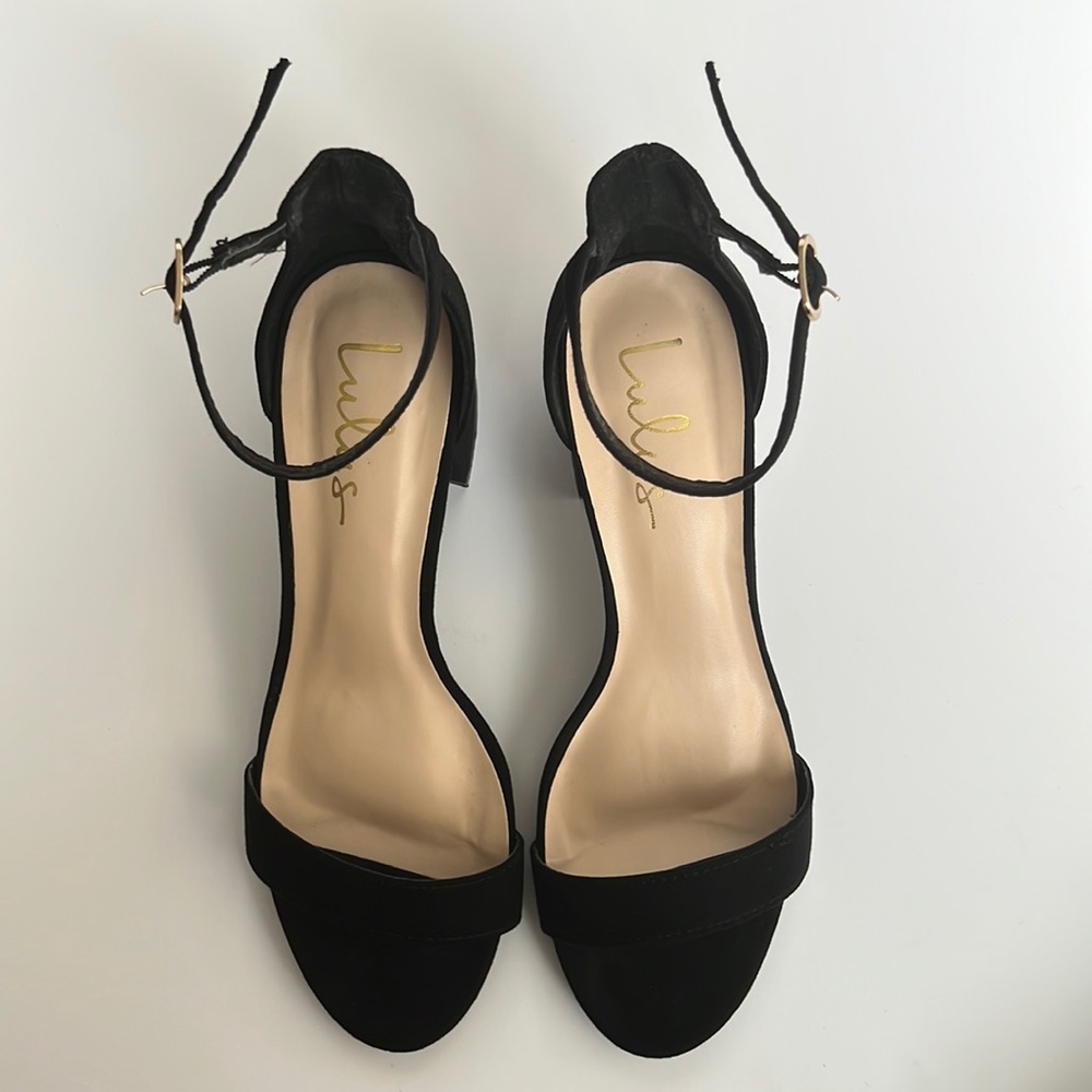 Lulus Harper Back Suede Ankle Strap Heels